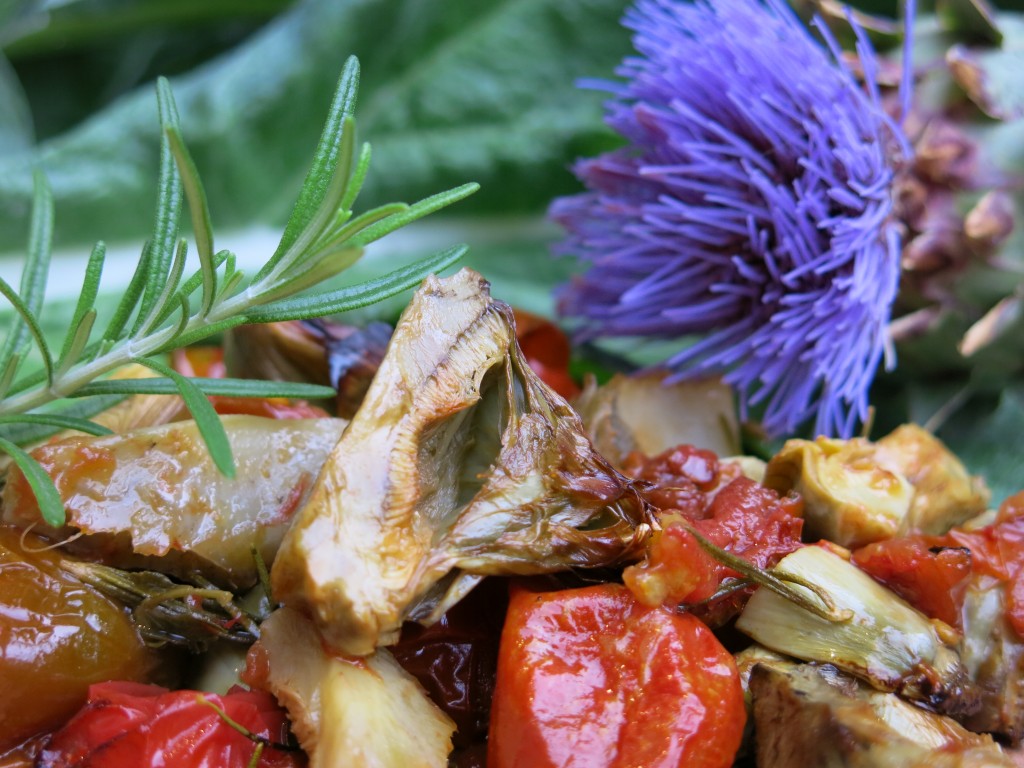 Artichokes, Tomatoes and Rosemary from the gardens of 124 Merton Street